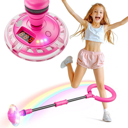 Skip Ball for Girls 6+ – Counter, Timer, Rechargeable Flash Wheel, Ankle Skip Toy