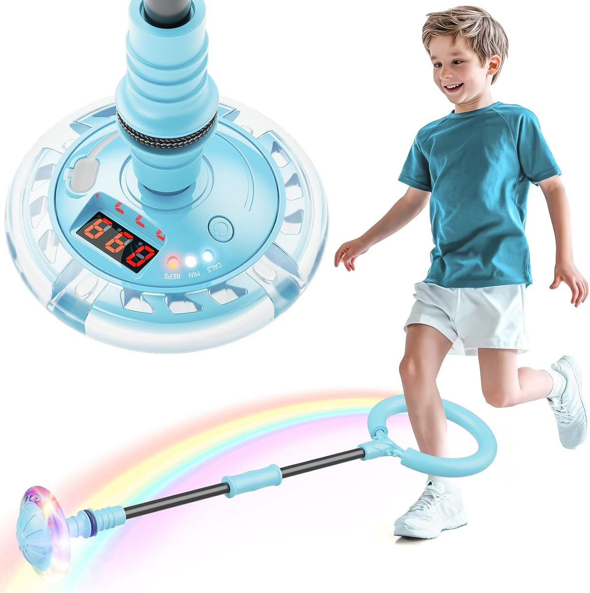 Skip Ball for Girls 6+ – Counter, Timer, Rechargeable Flash Wheel, Ankle Skip Toy