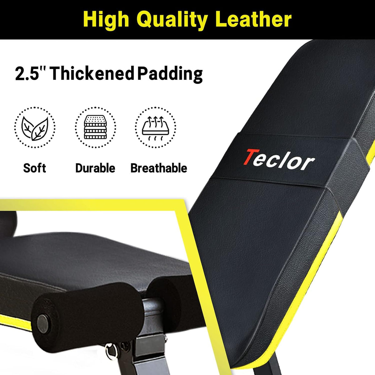 Adjustable Weight Bench, Foldable, 10 Backrest Positions