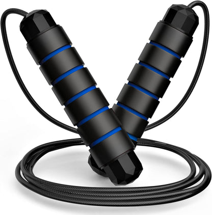 Tangle-Free Speed Jump Rope with Ball Bearings, Adjustable Steel Cable