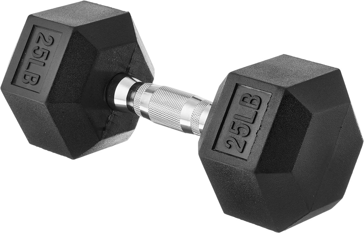 Basics Rubber Hex Dumbbell Hand Weight