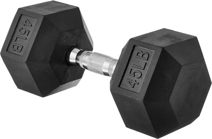 Basics Rubber Hex Dumbbell Hand Weight